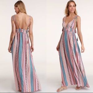 Lulus Maxin’ Relaxin’ Multi Print Maxi Dress